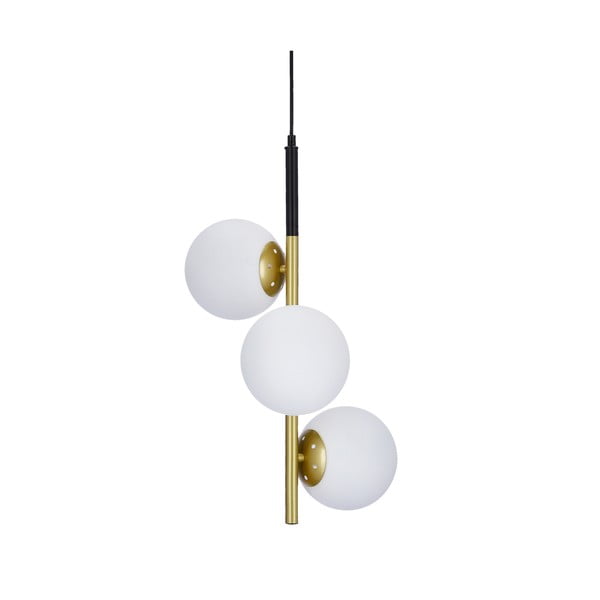 Aukso spalvos pakabinamas šviestuvas su stikliniu gaubtu 32,5x32,5 cm Duo - Candellux Lighting