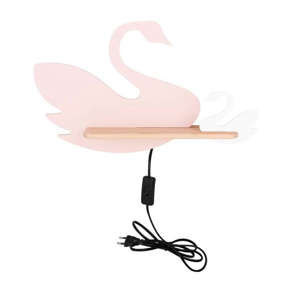 Baltos ir rožinės spalvos vaikiškas šviestuvas Swan - Candellux Lighting
