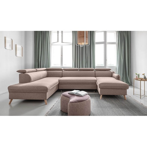 Sulankstoma kampinė sofa smėlio spalvos (su kairiuoju kampu) Sweet Harmony – Miuform-image-3