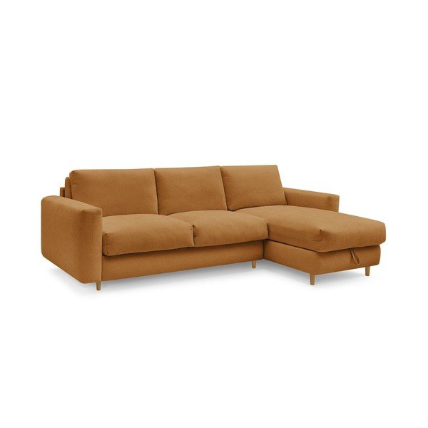 Garstyčių spalvos kampinė sofa Nouveau Cocoone – Bobochic Paris-image-2