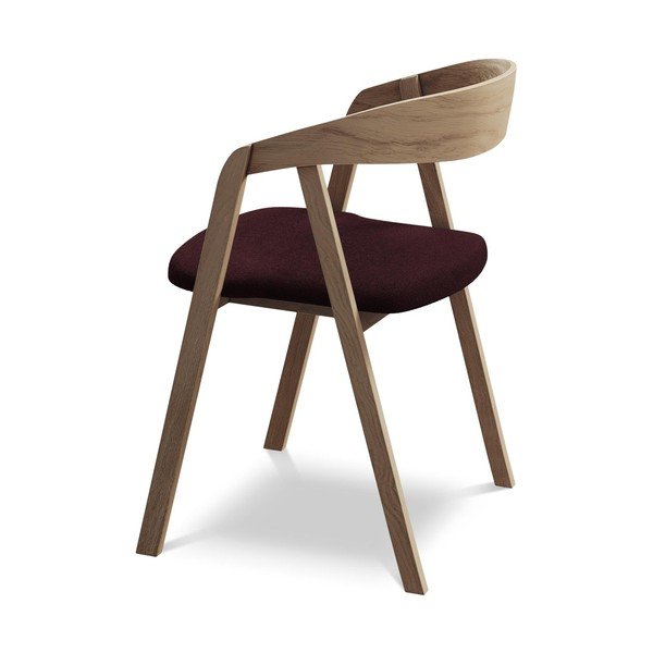 Bordo spalvos iš medienos masyvo valgomojo kėdė Erika – Makamii-image-3