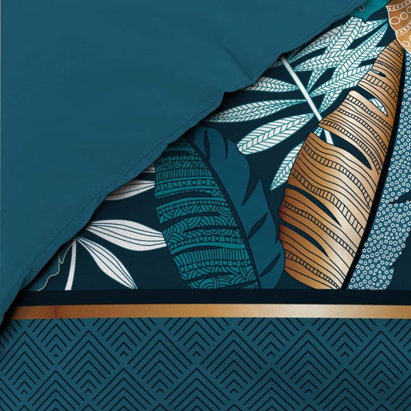 Iš medvilnės viengulė patalynė smaragdinės spalvos 140x200 cm Alianor – douceur d'intérieur-image-1