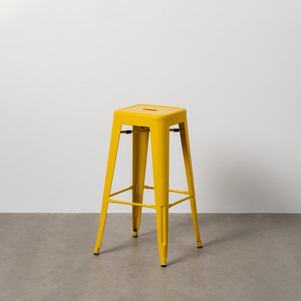 Geltonos spalvos iš metalo baro kėdžių komplektas 2 vnt. (sėdynės aukštis 76,5 cm) – Ixia-image-1