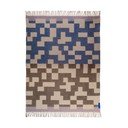 Mėlyna/ruda iš vilnos mišinio antklodė ir pledas 130x190 cm Maze – Mette Ditmer Denmark