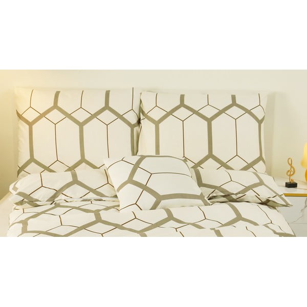 Iš mikrosatino viengulė patalynė kreminės spalvos 6 dalių 140x200 cm Carter – My House-image-1