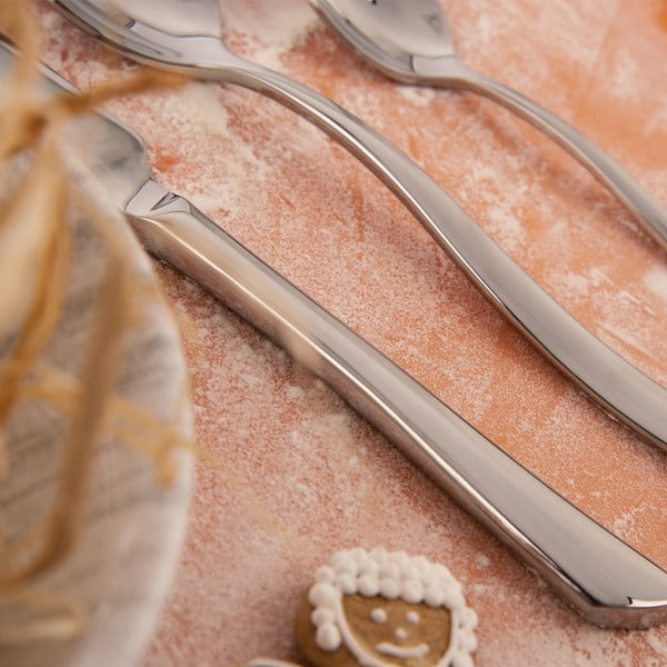 Sidabrinės spalvos stalo įrankiai iš nerūdijančio plieno 24 vnt. Shape – Orion-image-2