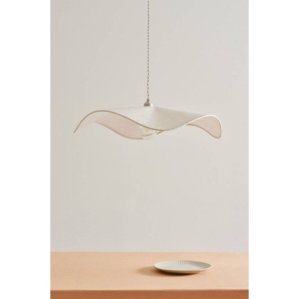 Kreminės spalvos iš popieriaus kabantis šviestuvas ø 70 cm Monchi – Jotex-image-2