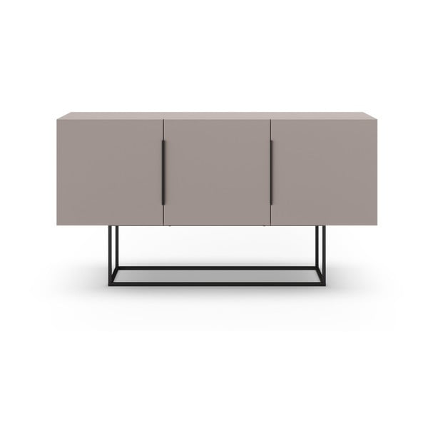Žema šoninė spintelė pilkos spalvos/smėlio spalvos 150x80 cm Titan – Marckeric