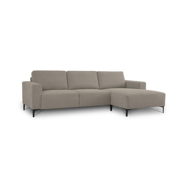 Šviesiai rudos spalvos kampinė sofa iš šenilinio audinio (su dešiniuoju kampu/su gultu) Fabian – Scandic-image-2