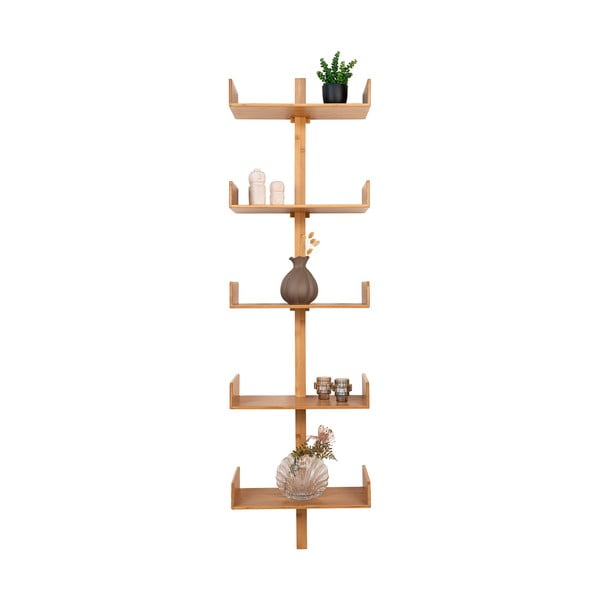 Iš bambuko kelių aukštų sieninė lentyna natūralios spalvos 50 cm Villa – House Nordic-image-4