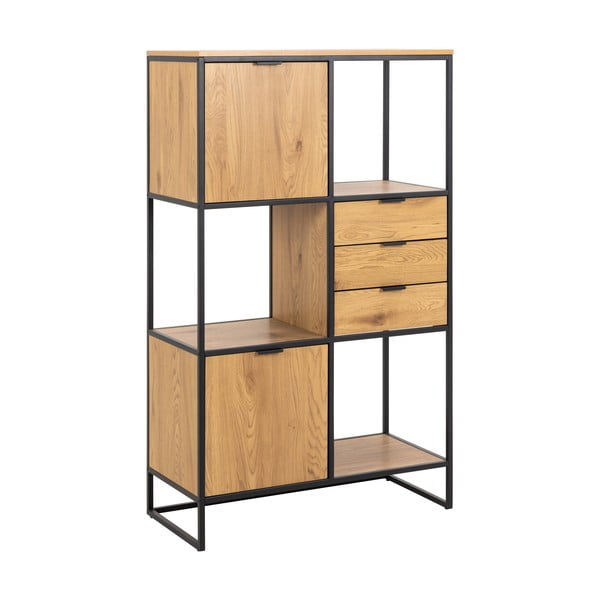 Juoda ąžuolinė knygų spinta 85x141 cm Swindon - Actona-image-2