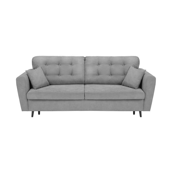 Pilka trivietė sofa-lova su saugykla "Cosmopolitan Design Lyon