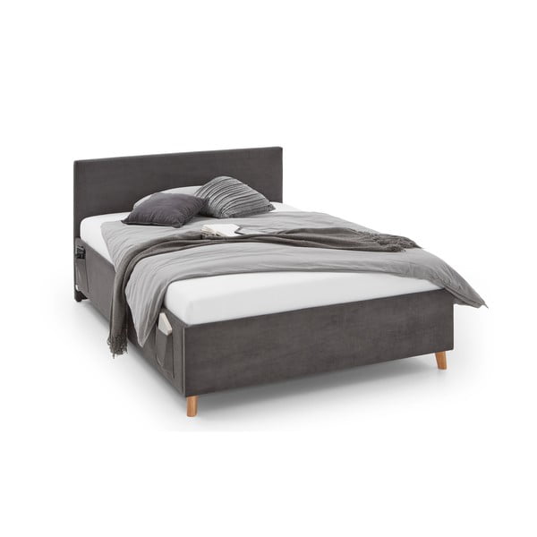 Antracito spalvos iš audinio vaikiška lova su sandėliavimo vieta su lovos grotelėmis 140x200 cm Cool – Meise Möbel-image-3