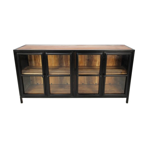 Juoda akacijos medienos masyvo vitrina 170x90 cm Kingston - HSM collection-image-3