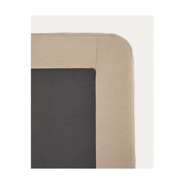 Taupe spalvos dvigulė lova audiniu dengta be galvūgalio 180x200 cm Jaira – Kave Home-image-4