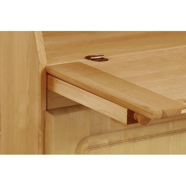 Iš pušies masyvo aukšta šoninė spintelė natūralios spalvos su spintele stalui 107x39 cm Mette – Støraa-image-1