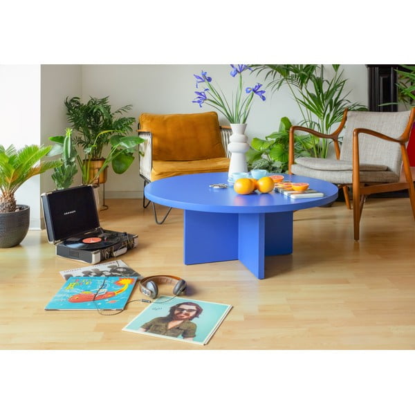 Apvalios formos kavos staliukas mėlynos spalvos ø 100 cm Pausa – Really Nice Things-image-2