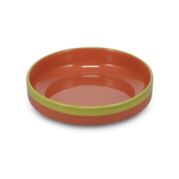 Žalios spalvos/oranžinės spalvos sriubos iš akmens masės lėkštė ø 21 cm Duo – ONA
