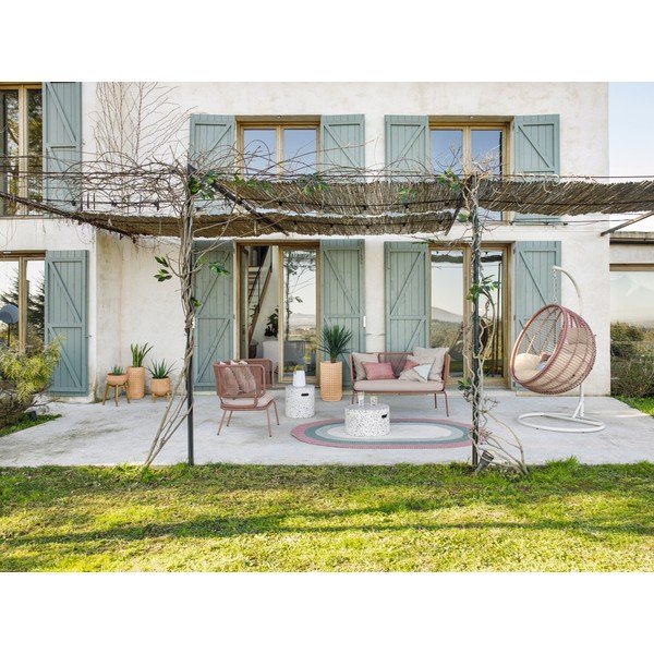 Terakotos spalvos vazonas ant medinio stovo Kave Home Suba, aukštis 40 cm-image-3