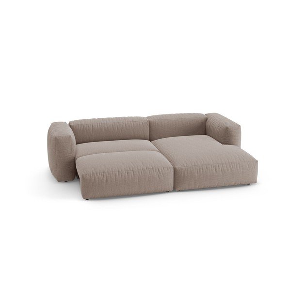 Šviesiai rožinės spalvos sulankstoma modulinė kampinė sofa (su dešiniuoju kampu/su gultu) – Micadoni -image-4