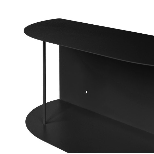 Juodos spalvos iš metalo kelių aukštų sieninė lentyna 60 cm Lina – noo.ma-image-4