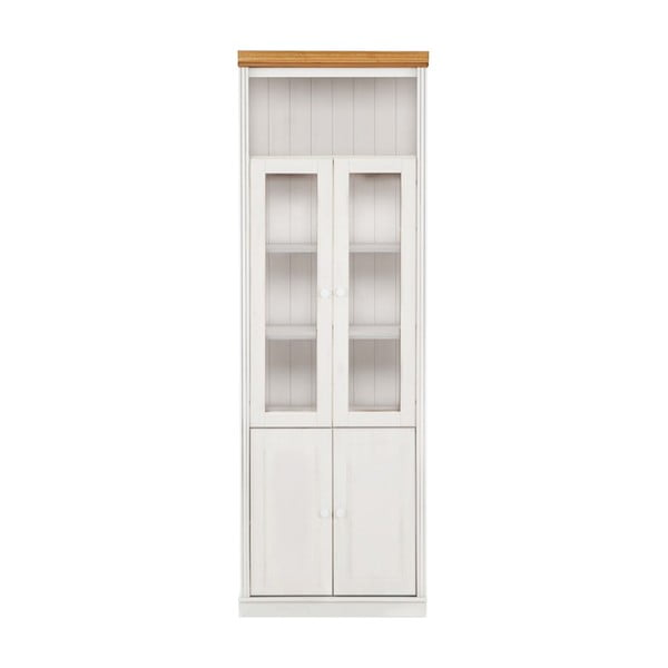 Iš pušies masyvo vitrina baltos spalvos 74x223 cm Anita – Støraa