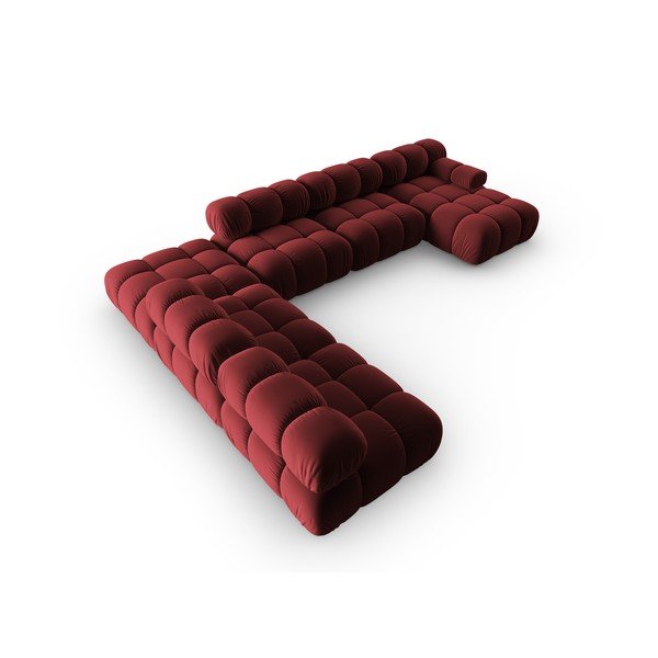 Sofa raudonos spalvos iš velveto 379 cm Bellis – Micadoni Home-image-4