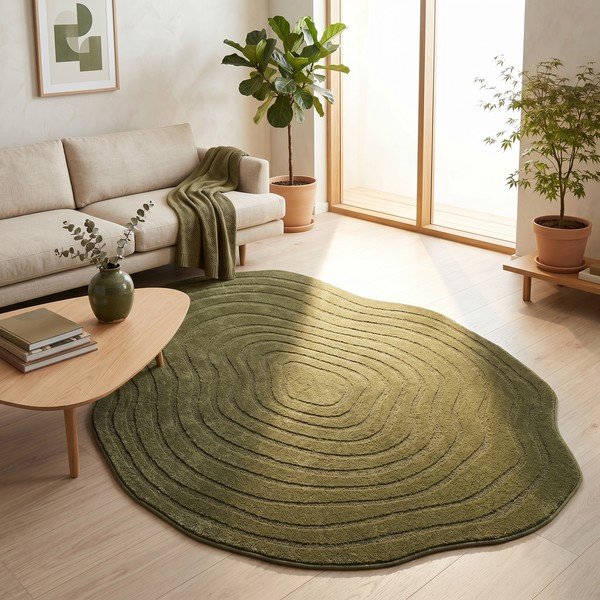 Tamsiai žalios spalvos kilimas 160x230 cm Pebble – ESTE-image-2