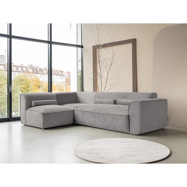 Kampinė sofa šviesiai pilkos spalvos (su kairiuoju kampu) Flex Felix – Miuform-image-3