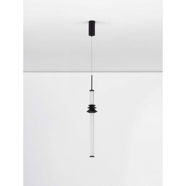 Matinės juodos spalvos iš keramikos kabantis šviestuvas LED su pritemdymo funkcija ø 8 cm su gaubtu iš akrilo stiklo Stalactite – Nova Luce-image-4