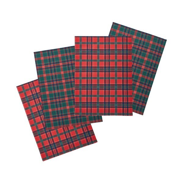 Iš medvilnės virtuvės rankšluosčiai 4 vnt. su Kalėdų motyvu 70x50 cm Christmas Tartan Check – Catherine Lansfield