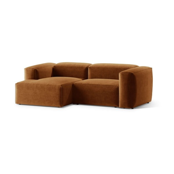 Raudonos plytų spalvos kampinė sofa (su kairiuoju kampu/su gultu) Bergamo – Cosmopolitan Design-image-2