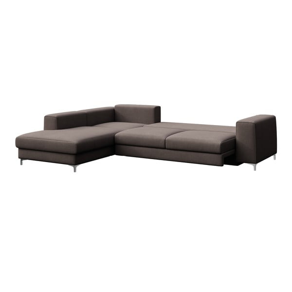 Taupe spalvos iš velveto sulankstoma/su sandėliavimo vieta kampinė sofa (su kairiuoju kampu/„L“ formos) Rene – Rodier-image-3