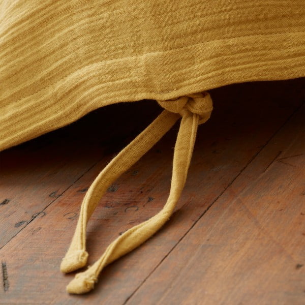 Iš muslino viengulė patalynė geltonos spalvos 135x200 cm Afra – Pineapple Elephant-image-3