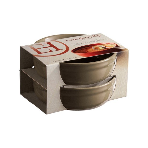 2 pankolio pilkos spalvos kepimo indų rinkinys crème brûlée Emile Henry-image-1