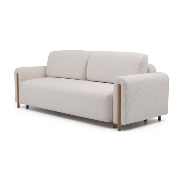Smėlio spalvos/kreminės spalvos iš boucle sulankstoma/su sandėliavimo vieta sofa 244 cm Arcadova – ELTAP-image-2