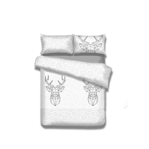 2 flanelinių paklodžių rinkinys dvivietei lovai AmeliaHome My Deer Friend, 155 x 220 cm