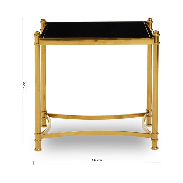 Šoninis stalas su stikliniu stalviršiu 50x56 cm Ackley – Premier Housewares-image-1