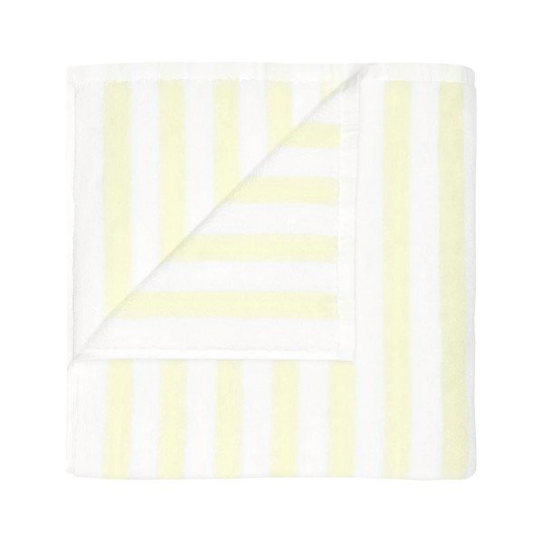 Šviesiai geltonos spalvos/baltos spalvos iš frote audinio iš organiškos medvilnės vonios rankšluostis 70x140 cm Arto – Blomus
