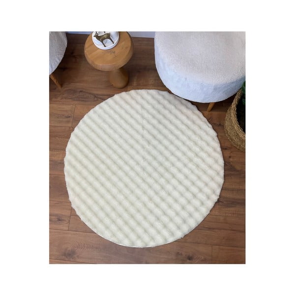 Skalbiamas apvalios formos kilimas kreminės spalvos ø 120 cm Bubbly – Oyo Concept-image-2