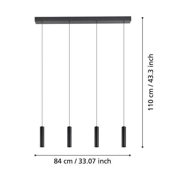 Kabantis šviestuvas juodos spalvos LED su metaliniu gaubtu ALMUDAINA – EGLO-image-2