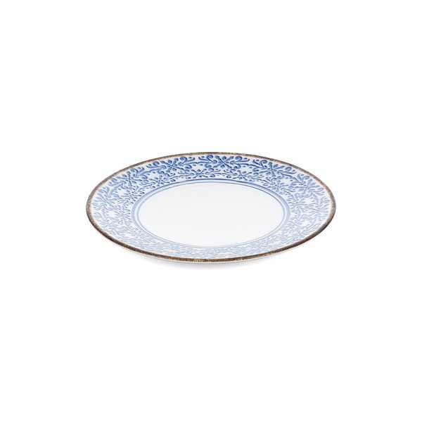 Baltos spalvos/mėlynos spalvos desertinė iš porceliano  lėkštė ø 21 cm Azul – BonBistro-image-2