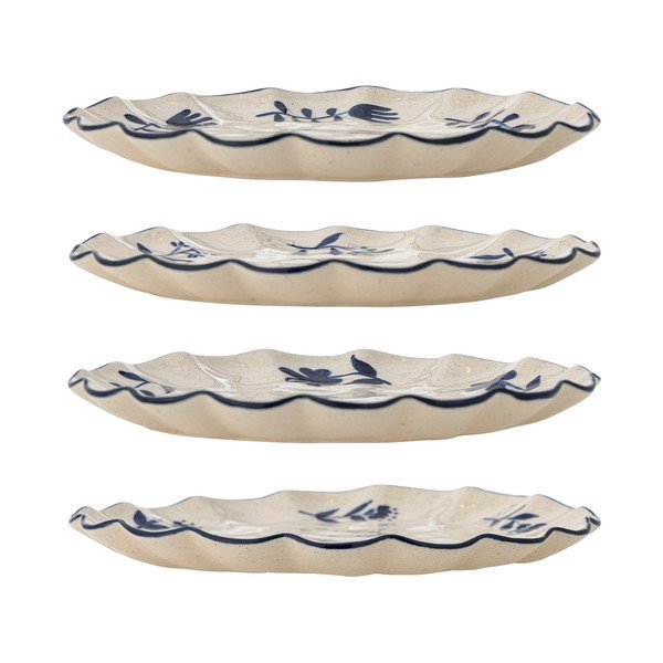 Mėlynos spalvos/kreminės spalvos desertinės iš akmens masės lėkštės 4 vnt. ø 20,5 cm Eimy – Bloomingville-image-3