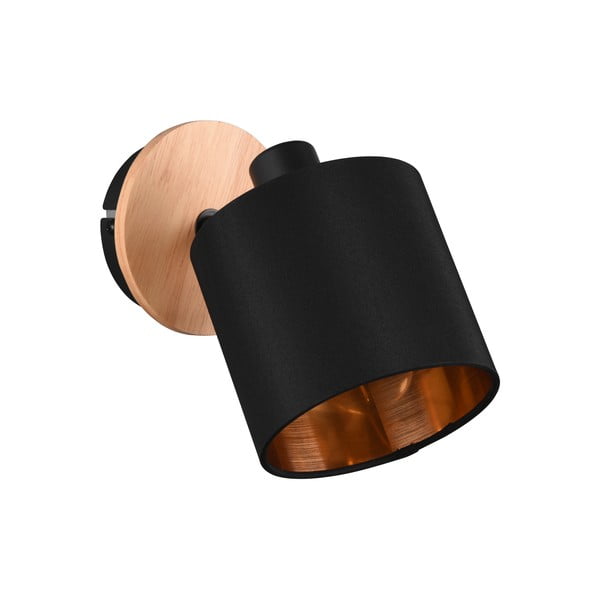 Taškinis šviestuvas juodos spalvos/natūralios spalvos ø 12 cm Tommy – Reality