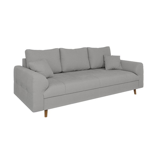 Šviesiai pilkos spalvos iš kordinio velveto sofa 210 cm Ariella – Ropez