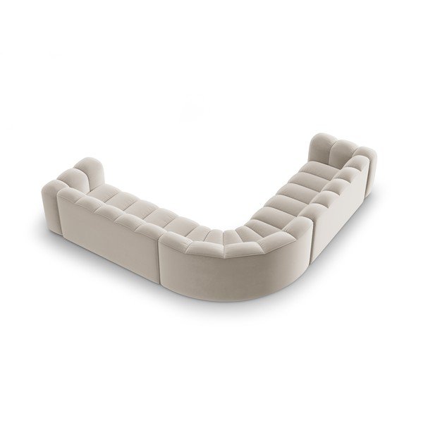 Kreminės spalvos iš velveto modulinė kampinė sofa Lupine – Micadoni -image-3
