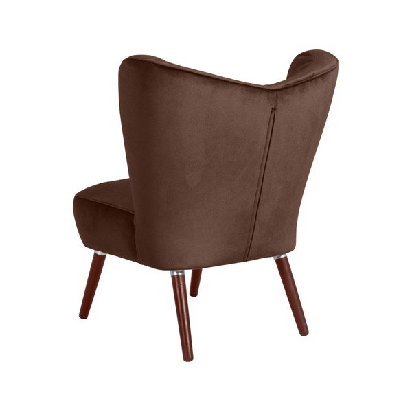 Tamsiai rudas krėslas Max Winzer Sari Velvet-image-4