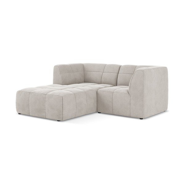 Smėlio spalvos kampinė sofa iš velveto (su kairiuoju kampu/su gultu) Aloha – Makamii-image-2
