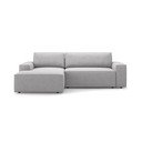 Iš boucle sulankstoma kampinė sofa šviesiai pilkos spalvos (su kairiuoju kampu) Jodie – Micadoni Home