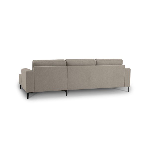 Šviesiai rudos spalvos kampinė sofa iš šenilinio audinio (su dešiniuoju kampu/su gultu) Fabian – Scandic-image-3